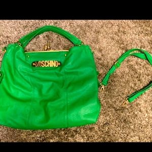 Moschino Neon Green Oversized Shoulder Bag